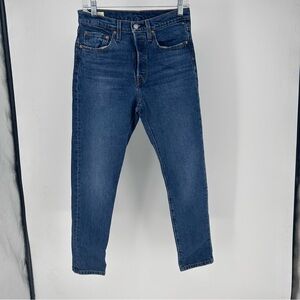 Levi's Premium 501® Skinny Button Fly Jeans Dark Wash W27 L28 High Rise